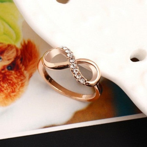 Ring Infinity Crystal Rings For Women New Hot Best Quality Fashion Alloy Rose Gold Plated Fine Jewelry Zircon