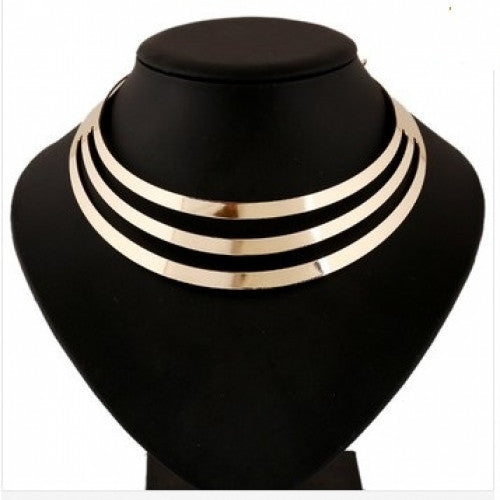 Gold Necklace Chain Luxury Choker Collar Necklace Style Fashion Women Multilayer Statement Punk Necklace Charm Party