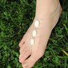 Temperament Mittens Anklets - Natural Pearl White Three Elliptical Shells