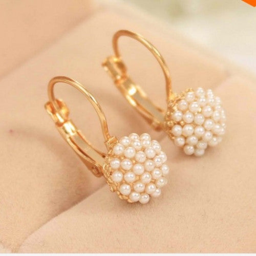 Cuff Earring - Pearl Beads Stud Earrings