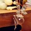 18K Gold Plated Austrian Crystal Angel Fairy Necklace